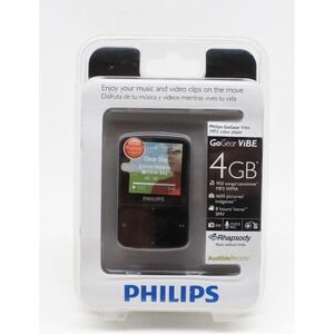 Philips GoGear Vibe 4GB MP3 Music Media Player Black - NEW SEALED